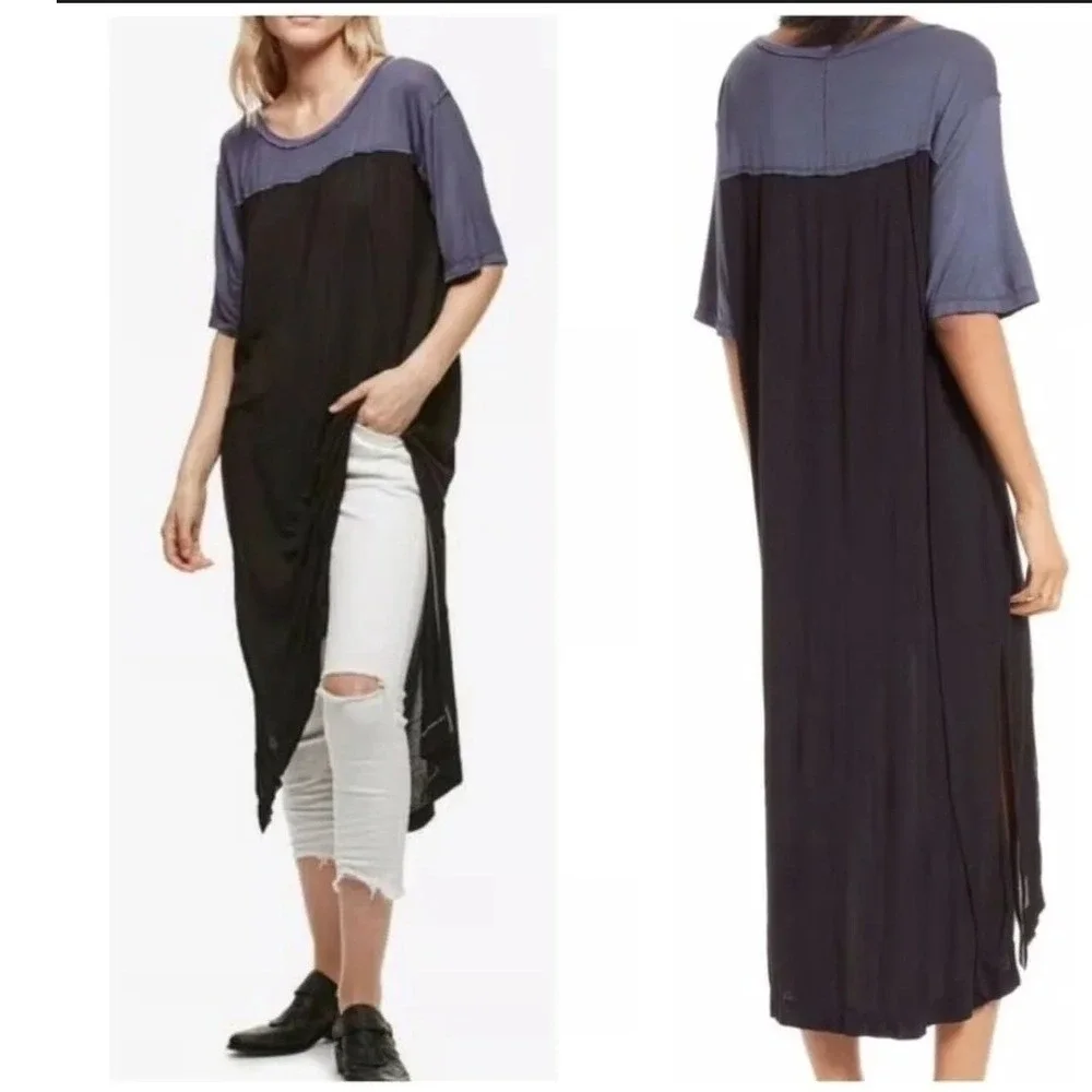 NWT Free People We The Free Colorblock Bandwagon Seamless‎ High Low Maxi Top M